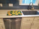 Colorful Lemons Dish Drying Mat Absorbent Dish Drying Mat Pad for Kitchen Counter Dish Drainer Mat for Countertop, 14 x 21", Multicolor