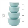 7-Piece Plastic Nesting Mixing Bowl Set and Prep Bowls with Lids, Mineral Water