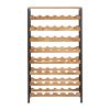 48 Bottle Wine Rack,8-Tier Wine Bottle Holder,Freestanding Floor Display Wine Storage Shelves with Wood Table Top,For Kitchen Pantry, Cellar, Bar