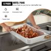 6 Pack Steam Table Pans 20.9 x 12.8 x 3.9 Inch Deep Steam Table Pan Full Size 13L Deep Food Container Stainless Steel Oven Tray Hotel Pans Anti-Jam St