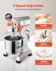 Commercial Food Mixer 20Qt 750W 3 Speeds Adjustable 105 180 and 408 RPM Food Processor Heavy Duty with Stainless Steel Bowl Dough Hooks Whisk Beater f