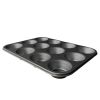 (3 pack)12-Cup Nonstick Muffin Pan, Cupcake Pan, 2.9" Diameter Cup, Gray, 1 Count