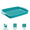 Prairie Signature 12" x 10" Cast Aluminum Cowboy Steak Pan, Teal Speckle