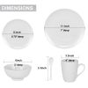 Miibox White Dinnerware Set,20-Piece Service For 4,with Dinner Plates,Salad Plate,Bowls,Mugs and Teaspoons,Porcelain Durable for Christmas,Halloween