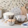 6-Piece Brushed Stainless Steel Mixing and Storage Bowl Set with Lids