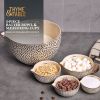 5-Piece Ceramic Mixing Bowl and Measuring Bowl Set, Dot Pattern