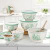 Agatha 12-Piece Bamboo Melamine Nesting Mixing Bowl Set, Green