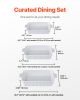 Ceramic Baking Dish 3 Pieces Rectangular Bakeware Set Deep for Baking White