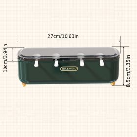 1pc; Four-grids Seasoning Box; Household Light Seasoning Jar; Seasoning Jar; Flavors Jar; Seasoning Container; Spice Storage Box For Kitchen (Color: Green)