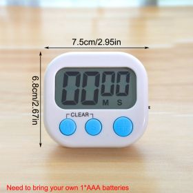 Magnetic Kitchen Timer Rotary Digital Timer Manual Countdown Alarm Clock Mechanical Cooking Timer Cooking Shower Study Stopwatch (Ships From: China, Color: Basic white)