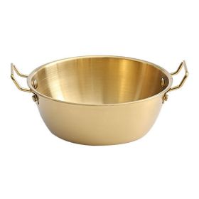 Double Ear Soup Bowl Snack Bowl for Household or Commerial (Type: 14cm, Color: Gold)