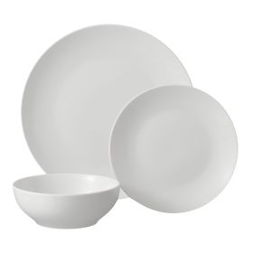 Mainstays Glazed White Stoneware Dinnerware Set, 12-Pieces (COUNT: 12-Pieces)