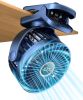 Portable Mini Personal Fan, Small Rechargeable Battery Powered Stroller Fan for Desk, Strong Clamp Grip, 360Â° Rotation, 3-Speed, LED Display