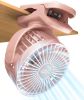Portable Mini Personal Fan, Small Rechargeable Battery Powered Stroller Fan for Desk, Strong Clamp Grip, 360Â° Rotation, 3-Speed, LED Display