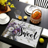 Spring Floral Pattern Heat Insulation Placemats, Washable Linen Texture Table Mats for Kitchen and Dining Room