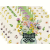 Spring Floral Pattern Heat Insulation Placemats, Washable Linen Texture Table Mats for Kitchen and Dining Room