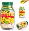 Salad To Go Food Container â€“ Durable Food Grade Salad Jar with Side Opening â€“ Anti-Sogging Food Containers for Lunch