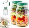 Salad To Go Food Container â€“ Durable Food Grade Salad Jar with Side Opening â€“ Anti-Sogging Food Containers for Lunch