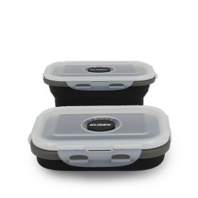 GLIDER LB Black Bento Premium Lunch Box & Food Storage Containers (Color: Black, size: large)