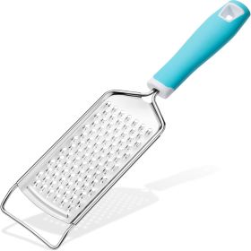 Professional Cheese Graters for Kitchen Stainless Steel Handheld, Metal Lemon Zester Grater With Handle For Cheese, Chocolate, Spices (Color: Blue)