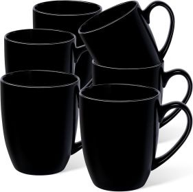 16 oz Large Coffee Mugs Set of 6 Ceramic Coffee Mug White Coffee Cups Tea Cups Idea Gift for Women Men House Warming Gifts New Home Office (material: Ceramic)