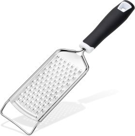 Professional Cheese Graters for Kitchen Stainless Steel Handheld, Metal Lemon Zester Grater With Handle For Cheese, Chocolate, Spices (Color: Black)