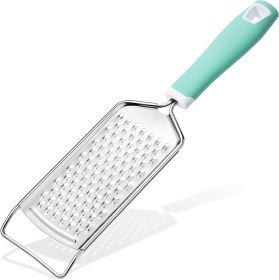 Professional Cheese Graters for Kitchen Stainless Steel Handheld, Metal Lemon Zester Grater With Handle For Cheese, Chocolate, Spices (Color: Mint Green)