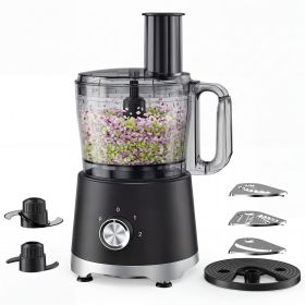 Food Processor 10.5 Cup, Vegetable Chopper 5 Blades 3 Modes, Large Capacity, Dishwasher Safe, Stainless Steel Blades, for Smoothie, Fruit and Dough (Color: Black)
