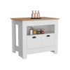 Floyd Kitchen Island, whit Two doors, Three shelves