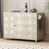 51.2"W Ash Veneer Solid Wood Handwoven Kitchen Island with Drop Leaf, Coastal Kitchen Island on Wheels with Internal Storage Rack