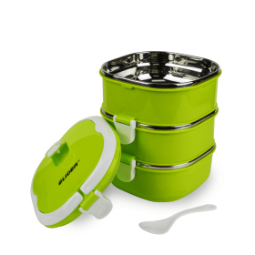 GLIDER LB Green Bento Premium Lunch Box & Food Storage Containers (Color: Green)