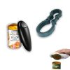 One-click automatic electric can opener + Manual Cork opener set, electric can opener for arthritis and the elderly - easy to use, smooth edges