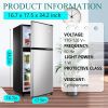KRIB BLING 3.5Cu.Ft Compact Refrigerator Mini Fridge with Freezer, Small Refrigerator with 2 Door, 7 Level Thermostat Removable Shelves for Kitchen