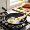 Ceramic Nonstick Egg Pan, Aluminum Frying Pan with Stainless Steel Base, Oven Safe, Dishwasher Safe Skillet