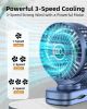 Portable Mini Personal Fan, Small Rechargeable Battery Powered Stroller Fan for Desk, Strong Clamp Grip, 360Â° Rotation, 3-Speed, LED Display