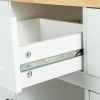 Kitchen Cart with Rubber wood Drop-Leaf Countertop ,Cabinet door internal storage racks
