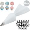 8/10/18PCS Silicone Pastry Bag Tips Kitchen Cake Icing Piping Cream Cake Decorating Tools Reusable Pastry Bags Nozzle Set