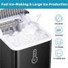 Countertop Ice Maker Machine;  Portable Compact Ice Cube Maker with Ice Scoop & Basket;  26Lbs/24H Ice Machine for Home/Kitchen/Office/Bar;  Black;  G