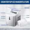 Countertop Ice Maker Machine;  Portable Compact Ice Cube Maker with Ice Scoop & Basket;  26Lbs/24H Ice Machine for Home/Kitchen/Office/Bar;  Black;  G