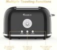 Toaster 2 Slice Retro Toaster Stainless Steel with 6 Bread Shade Settings and Bagel Cancel Defrost Reheat Function