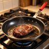 Ceramic Nonstick Egg Pan, Aluminum Frying Pan with Stainless Steel Base, Oven Safe, Dishwasher Safe Skillet