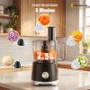 Food Processor 10.5 Cup, Vegetable Chopper 5 Blades 3 Modes, Large Capacity, Dishwasher Safe, Stainless Steel Blades, for Smoothie, Fruit and Dough