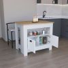Floyd Kitchen Island, whit Two doors, Three shelves
