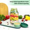 Salad To Go Food Container â€“ Durable Food Grade Salad Jar with Side Opening â€“ Anti-Sogging Food Containers for Lunch